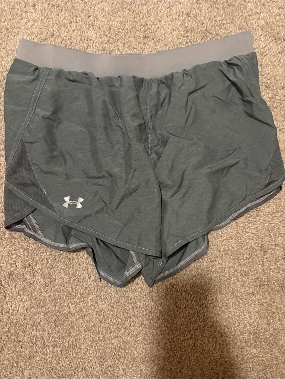 Under Armour Women’s Dark Gray Athletic Shorts with Reflective Logo